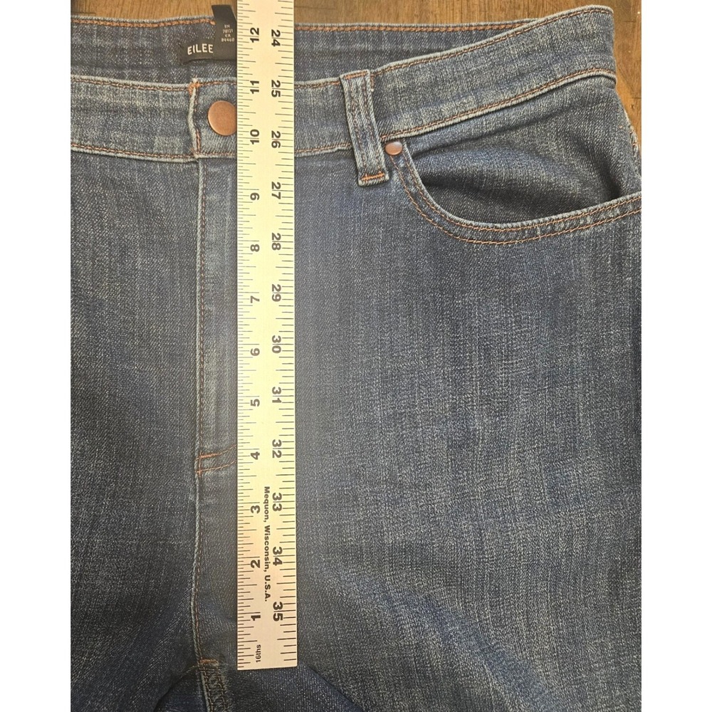 Eileen Fisher High Rise Jeans Organic Cotton Med Wash Straight Leg 12 Fall 2020 - Picture 6 of 10